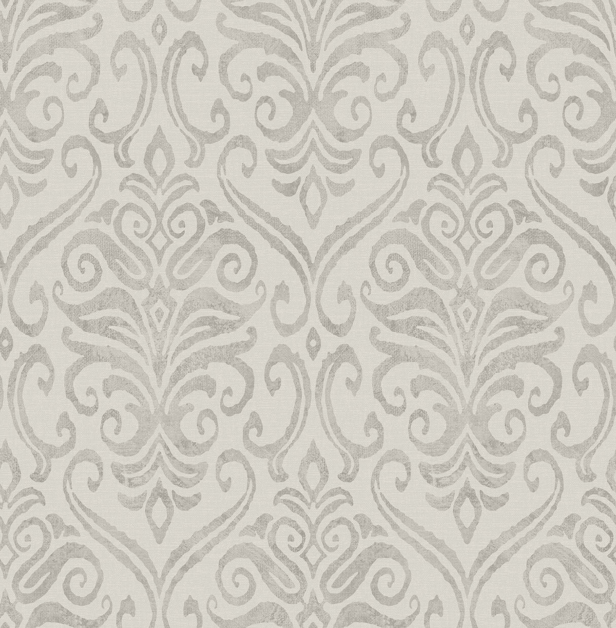 Adavu Grey by Chesapeake Unpasted Non Woven Damask Wallpaper, Paste the Wall, Washable Strippable – Brewster Home Fashions 4148-27439-Sample