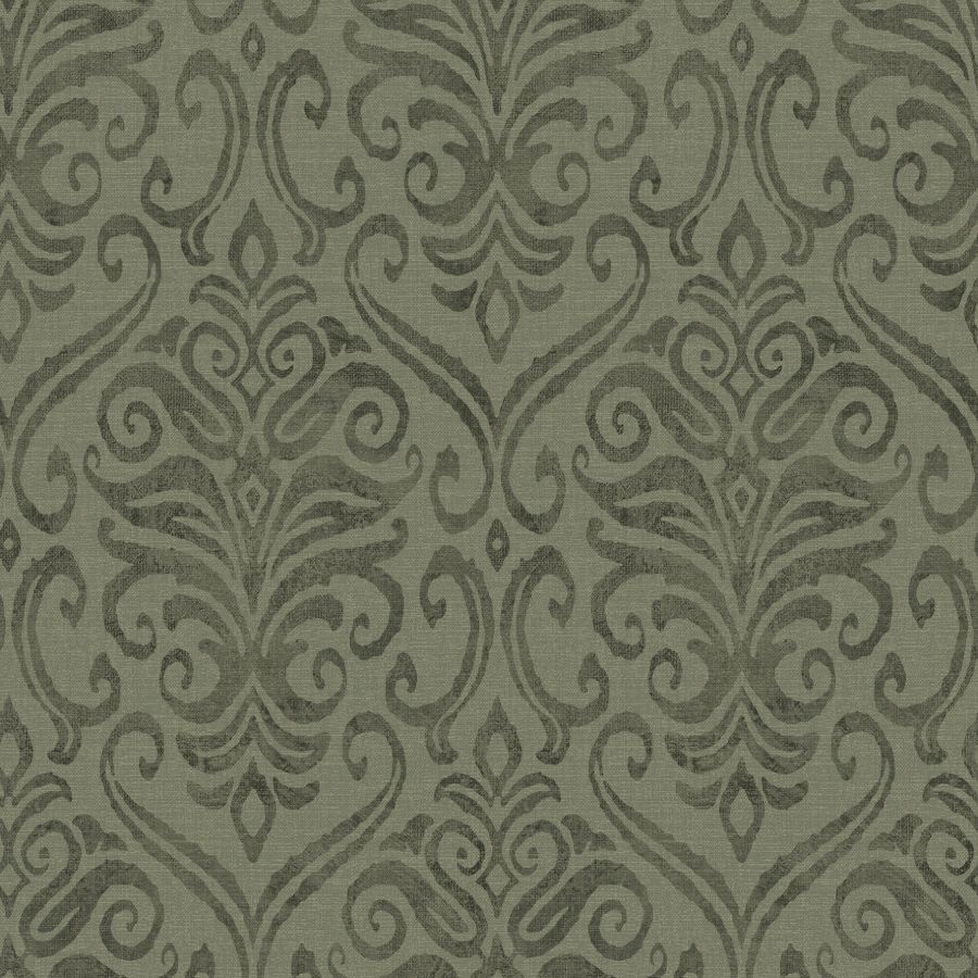 Adavu Dark Green Damask Wallpaper by Chesapeake