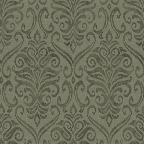 Adavu Dark Green Damask Wallpaper by Chesapeake
