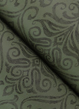 Adavu Dark Green by Chesapeake Unpasted Non Woven Damask Wallpaper - Brewster Home Fashions 4148-27440-Sample