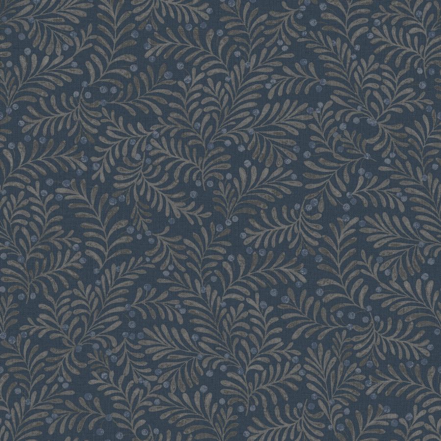 Chrysantha Navy Berry Branches Wallpaper by Chesapeake