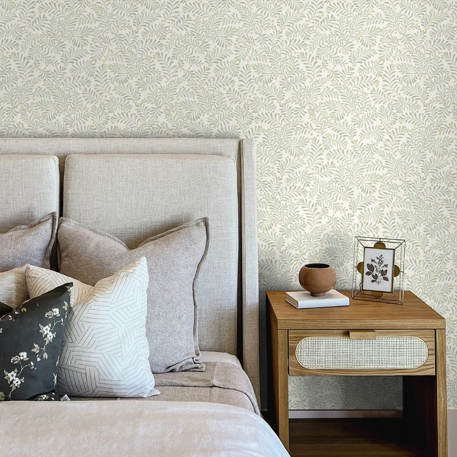 Chrysantha Sage by Chesapeake Berry Branches Wallpaper – Brewster Home Fashions 4148-27444