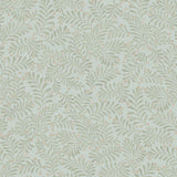 Chesapeake Chrysantha Aqua Berry Branches Wallpaper swatch showing botanical fern and berry design on aqua background