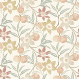 Passiflora Peach Fruit and Floral Wallpaper by Chesapeake