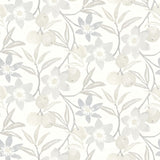 Passiflora Grey fruit and floral wallpaper by Chesapeake, non woven, 20.5 in x 33 ft roll