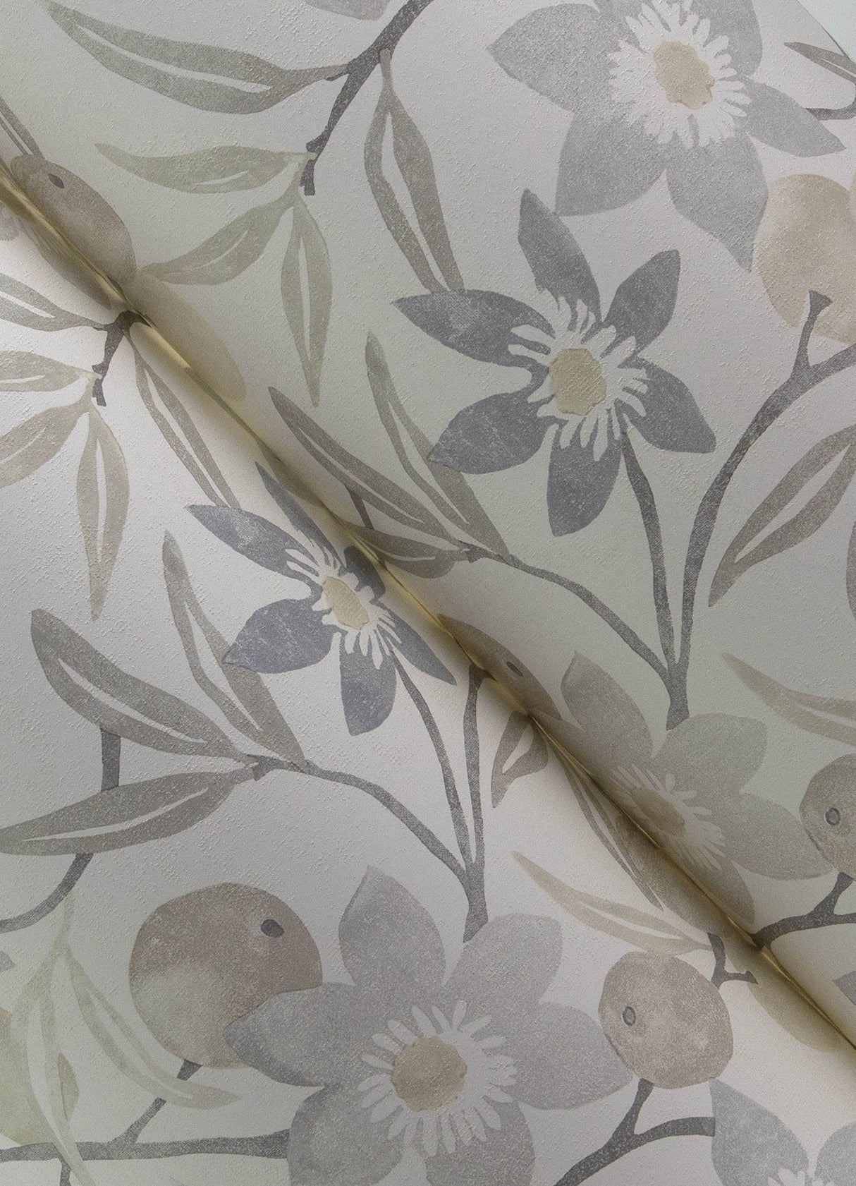 Passiflora Grey by Chesapeake Fruit and Floral Wallpaper- Brewster Home Fashions 4148-27450