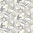 Passiflora Charcoal Fruit and Floral wallpaper swatch by Chesapeake