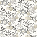 Passiflora Charcoal Fruit and Floral wallpaper swatch by Chesapeake