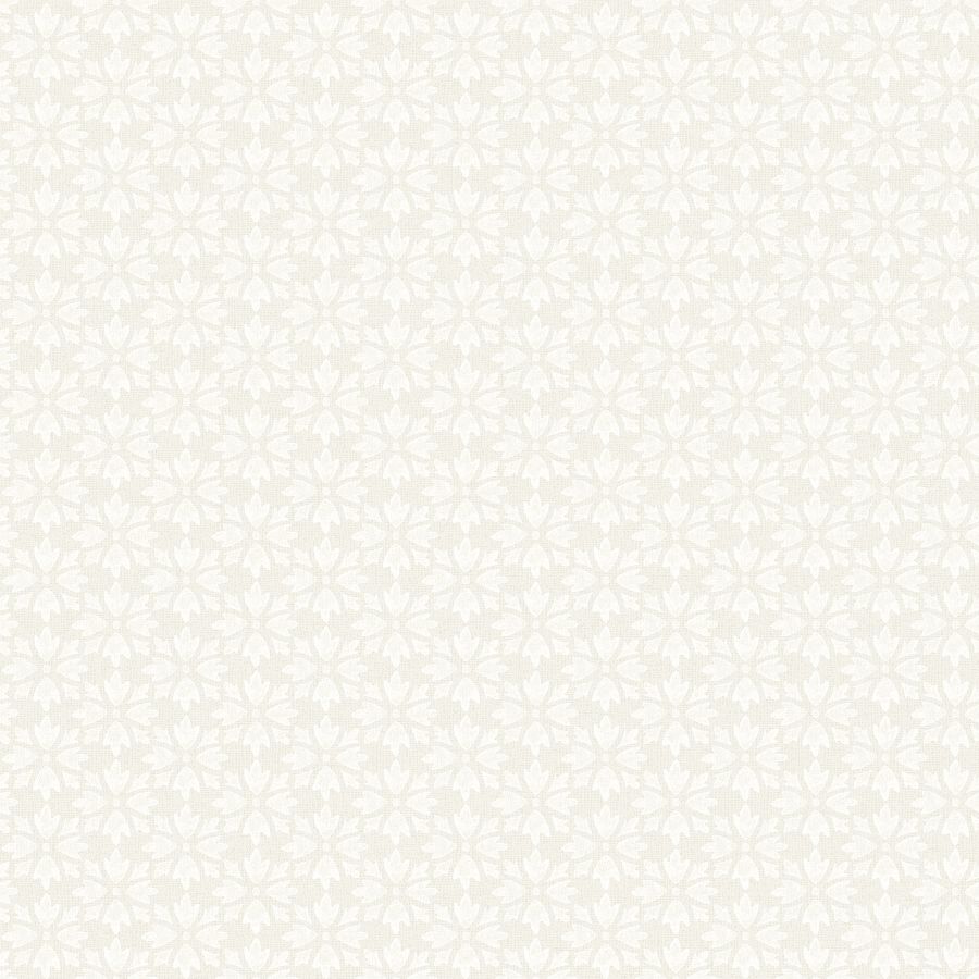 Phlox Beige Floral Stamp Wallpaper by Chesapeake