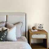 Phlox Beige by Chesapeake Floral Stamp Wallpaper- Brewster Home Fashions 4148-27453