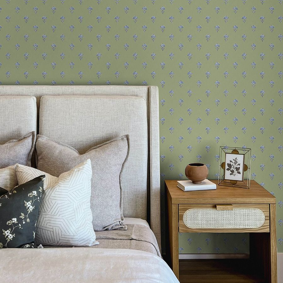 Surdiva Green by Chesapeake Floral Fan Wallpaper- Brewster 4148-27459