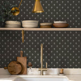 Surdiva Black by Chesapeake Floral Fan Wallpaper- Brewster 4148-27462