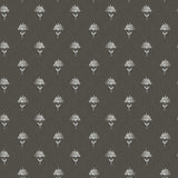Surdiva Black Floral Fan Wallpaper by Chesapeake – room and detail views
