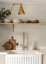 Nabi Neutral Geometric Wallpaper by Chesapeake Textured Geometric Sidewall- Brewster Home Fashions 4148-27465