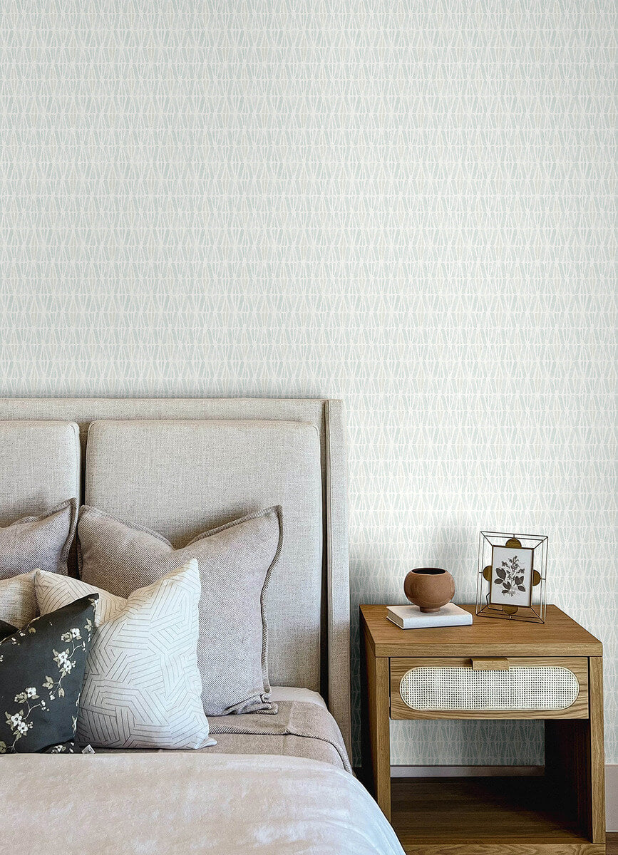 Nabi Aqua by Chesapeake Geometric Wallpaper – Brewster Home Fashions 4148-27466