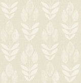 Chesapeake Garland Khaki Block Tulip Wallpaper sample showing stylized tulip motif on khaki ground