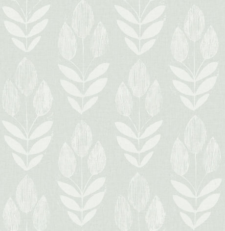 Garland Aqua Block Tulip Wallpaper by Chesapeake, 20.5 in x 33 ft roll