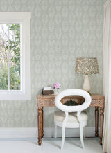 Garland Aqua by Chesapeake Block Tulip Wallpaper – Brewster Home Fashions 4148-27475