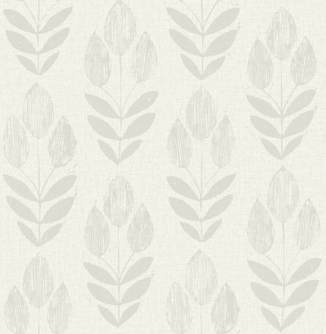 Garland Light Grey Block Tulip Wallpaper by Chesapeake