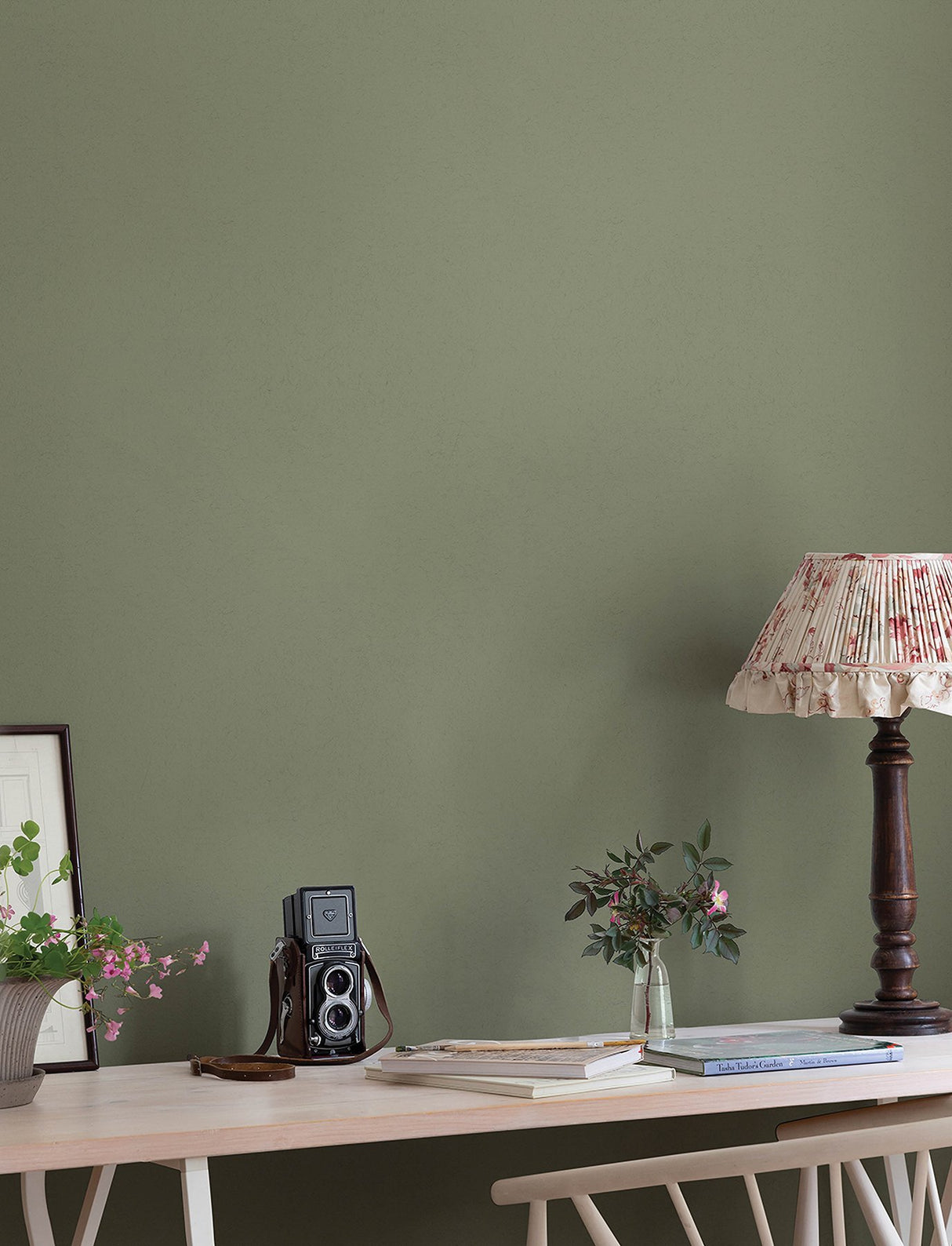 Parget Skog Olive Textured Wallpaper with Solid Plaster Motif - A-Street Prints 4153-77007