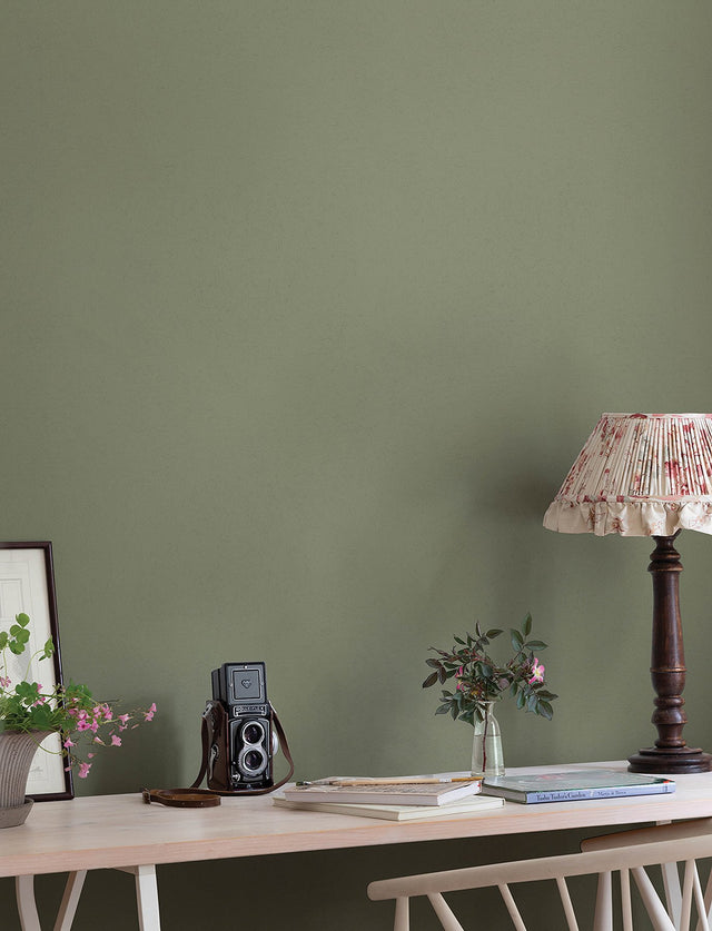 Parget Skog Olive Textured Wallpaper with Solid Plaster Motif - A-Street Prints 4153-77007