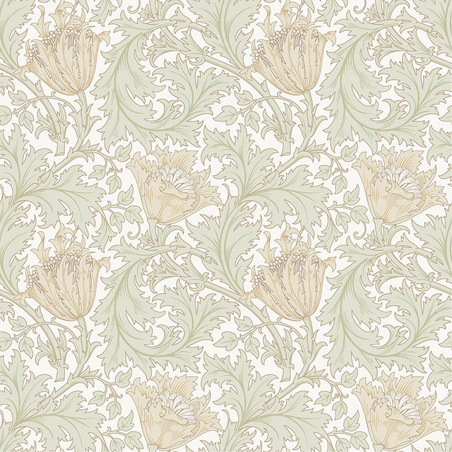 Anemone Light Green Floral Trail Wallpaper with Botanical Floral Pattern, Traditional Style - A-Street Prints 4153-82002