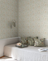Anemone Light Green Floral Trail Wallpaper with Botanical Floral Pattern, Traditional Style - A-Street Prints 4153-82002