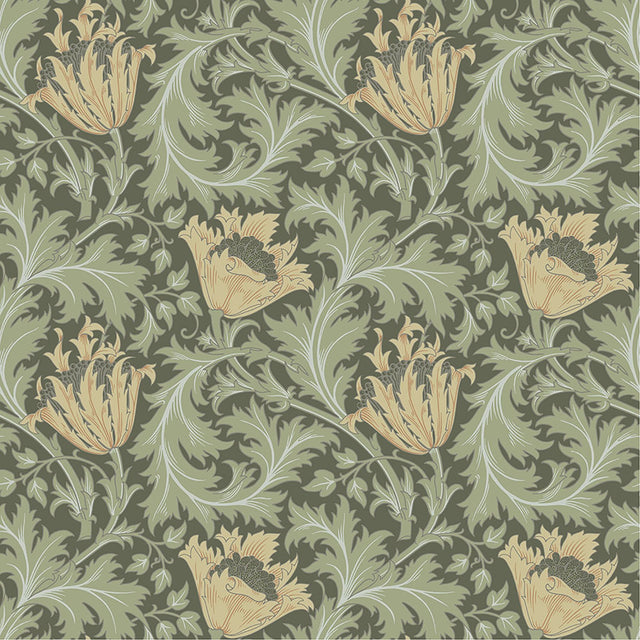 Anemone Moss Floral Trail Wallpaper with Botanical Floral Trail Pattern - A-Street Prints 4153-82004