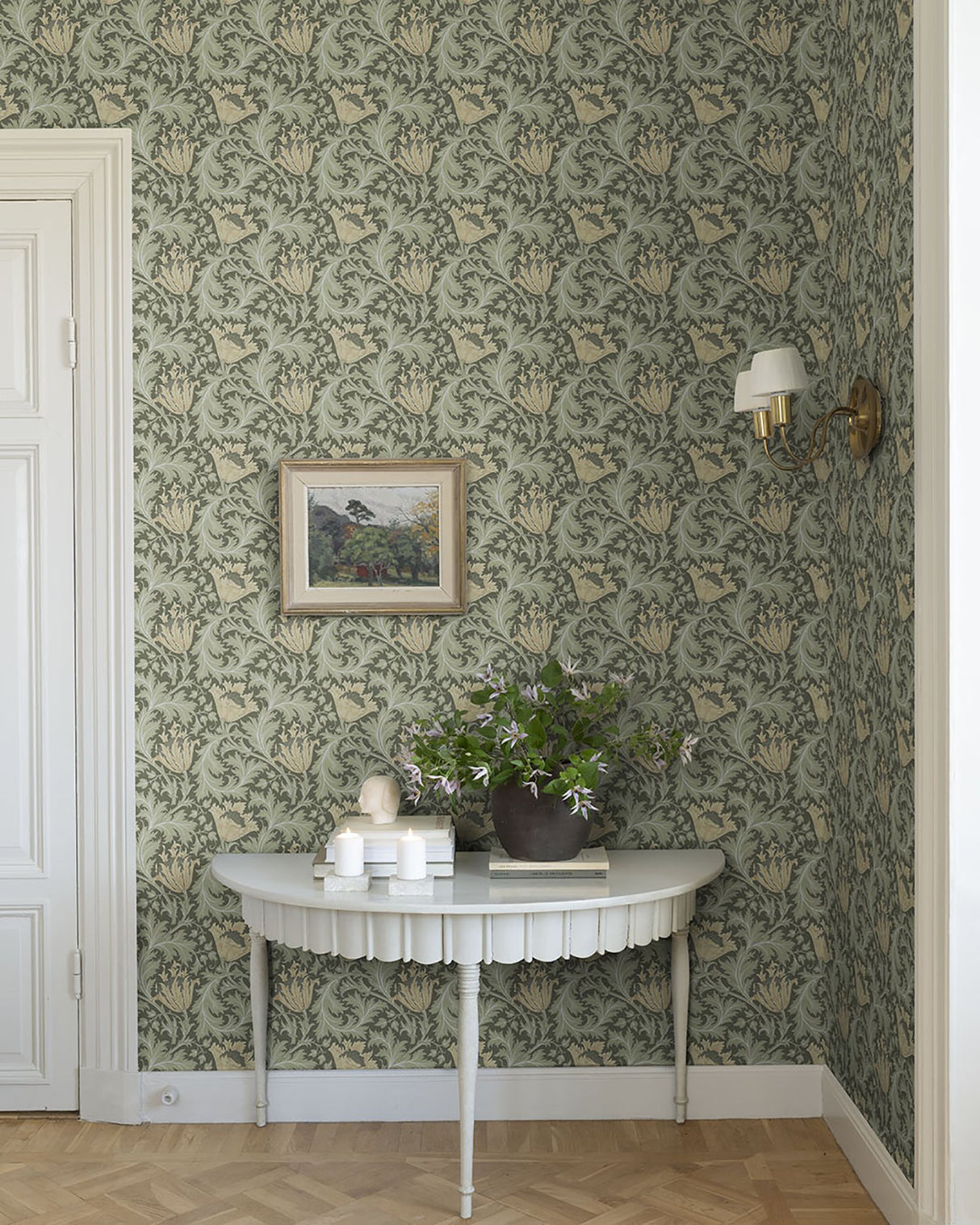 Anemone Moss Floral Trail Wallpaper with Botanical Floral Trail Pattern - A-Street Prints 4153-82004