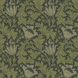 Anemone Dark Green Floral Trail Wallpaper with Botanical Floral Pattern - A-Street Prints 4153-82005