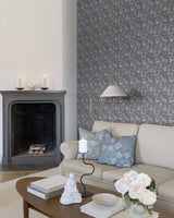 Anemone Dark Blue Floral Trail Wallpaper with Traditional Botanical Flowers Pattern - A-Street Prints 4153-82006