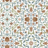 No 1 Holland Park Red Floral Wallpaper with Botanical Traditional Motif - Brewster 4153-82007