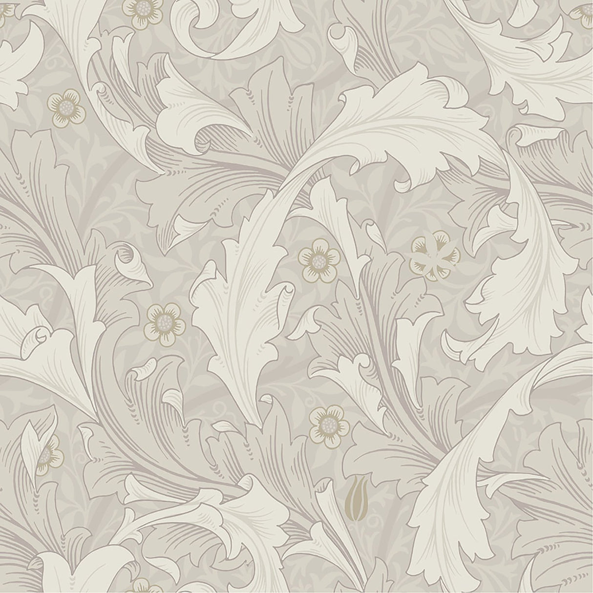 Granville White Leafy Vine Wallpaper with Traditional Botanical Acanthus Motif - A-Street Prints 4153-82011