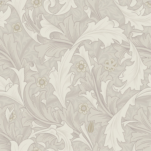Granville White Leafy Vine Wallpaper with Traditional Botanical Acanthus Motif - A-Street Prints 4153-82011