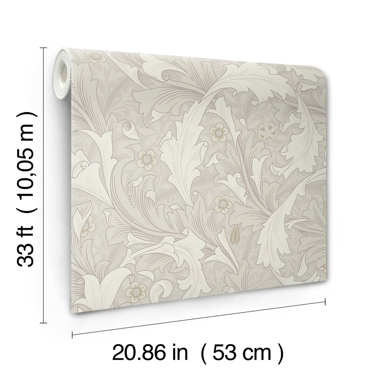 Granville White Leafy Vine Wallpaper with Traditional Botanical Acanthus Motif - A-Street Prints 4153-82011