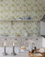 Granville Olive Leafy Vine Wallpaper with Traditional Botanical Acanthus Motif - A-Street Prints 4153-82012