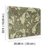 Granville Plum Leafy Vine Wallpaper with Botanical Traditional Pattern - A-Street Prints 4153-82013