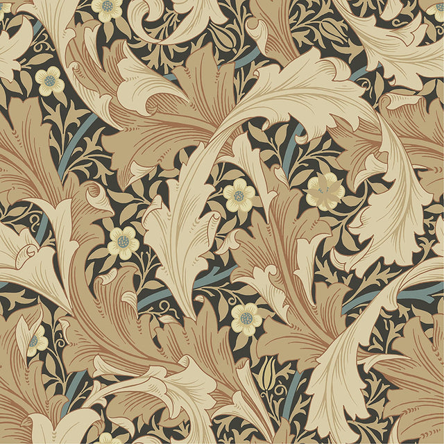 Granville Apricot Leafy Vine Wallpaper with Botanical Acanthus Motif - A-Street Prints 4153-82015