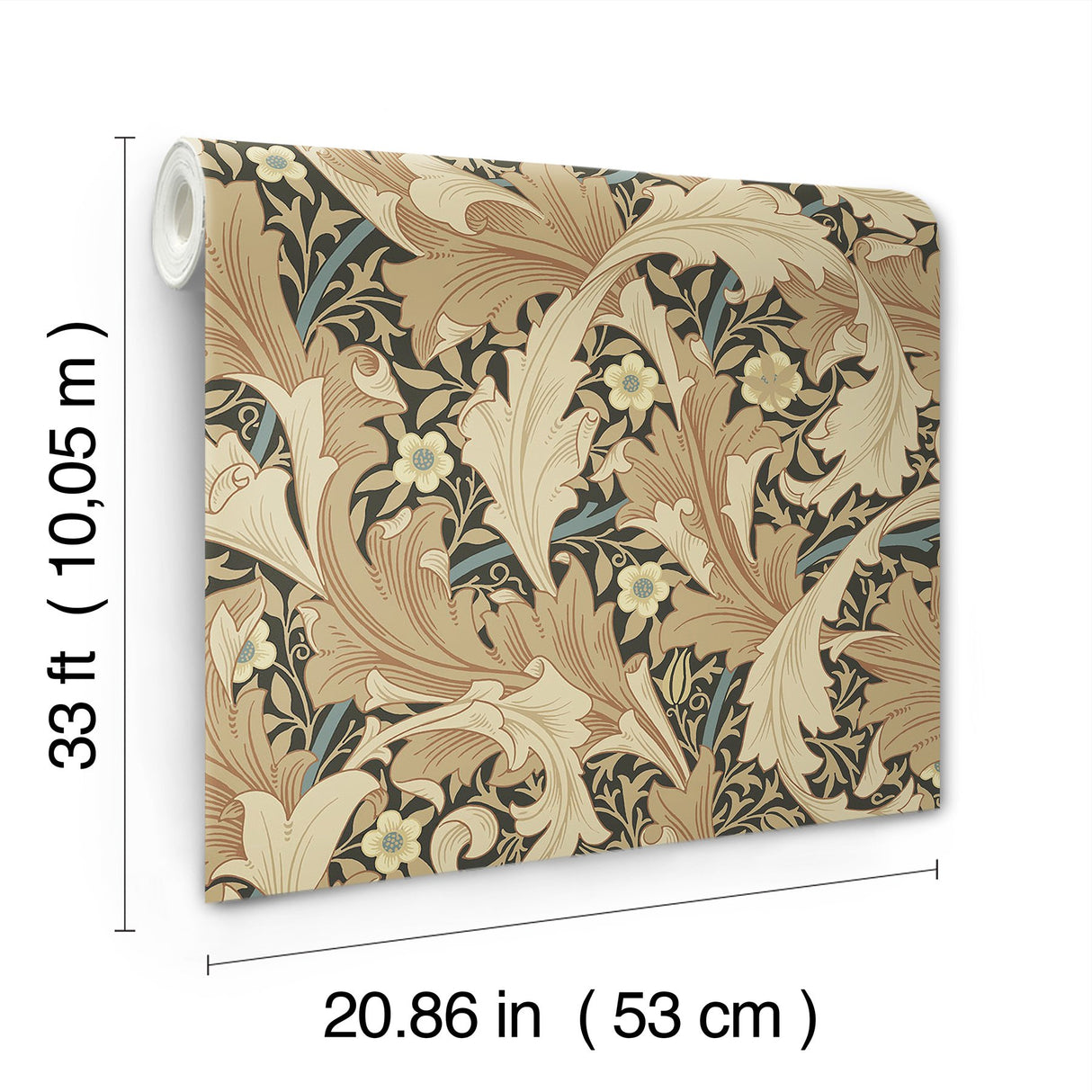 Granville Apricot Leafy Vine Wallpaper with Botanical Acanthus Motif - A-Street Prints 4153-82015