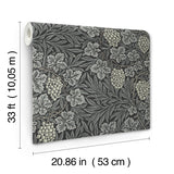 Vine Denim Woodland Fruits Wallpaper with Botanical Vine and Grapes Motif - A-Street Prints 4153-82021