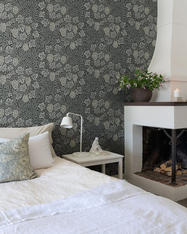 Vine Denim Woodland Fruits Wallpaper with Botanical Vine and Grapes Motif - A-Street Prints 4153-82021