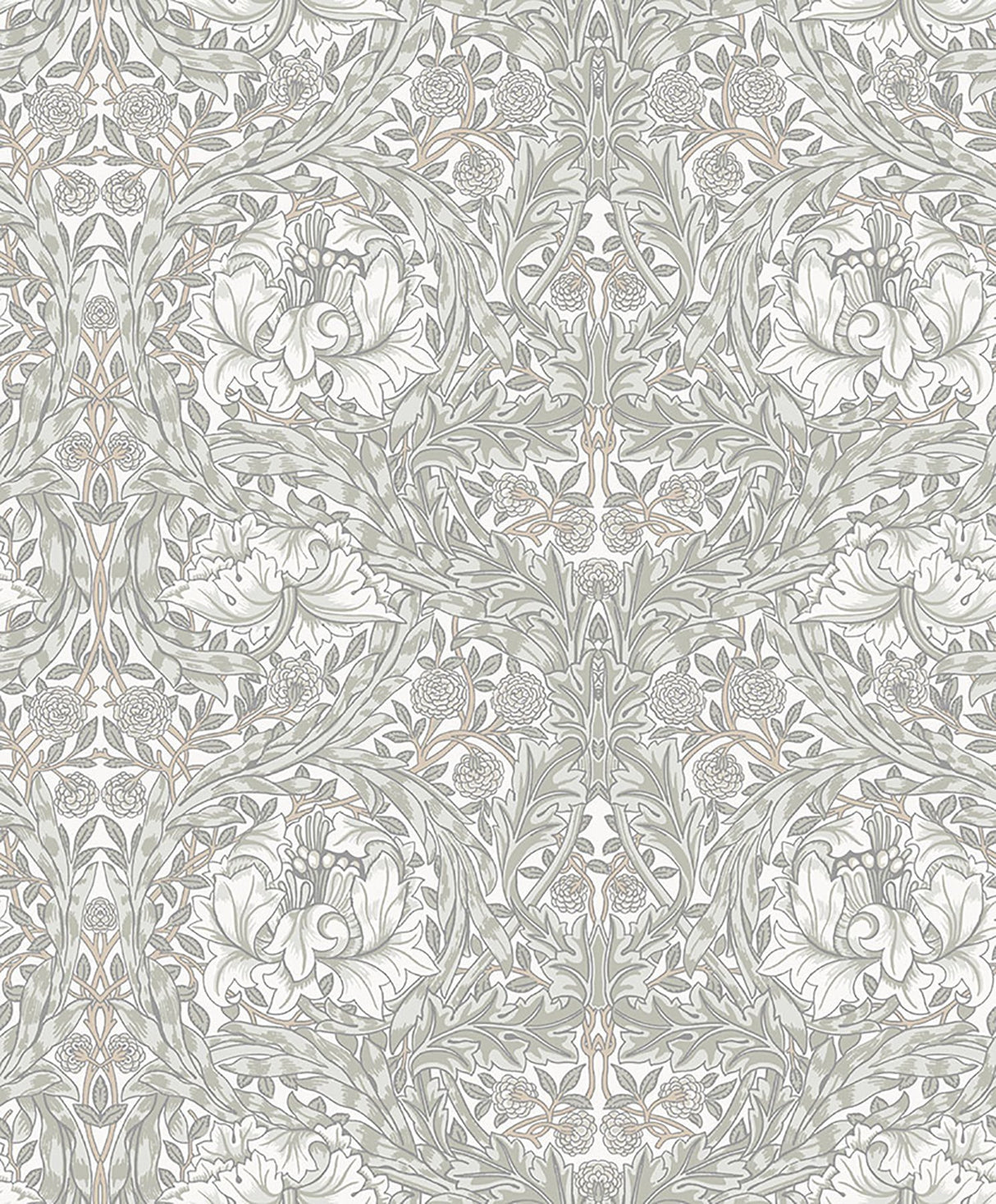 African Marigold White Floral Wallpaper with Traditional Botanical Pattern - A-Street Prints 4153-82022