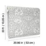 African Marigold White Floral Wallpaper with Traditional Botanical Pattern - A-Street Prints 4153-82022