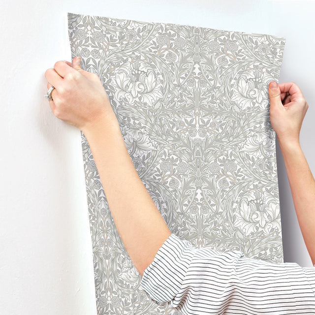 African Marigold White Floral Wallpaper with Traditional Botanical Pattern - A-Street Prints 4153-82022
