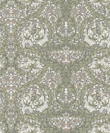 African Marigold Green Floral Wallpaper with Botanical Traditional Motif - A-Street Prints 4153-82023