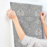 African Marigold Grey Floral Wallpaper with Botanical Traditional Pattern - A-Street Prints 4153-82025