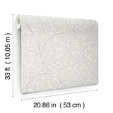 Oak Tree Dove Leaf Wallpaper in Grey Botanical Leaves - A-Street Prints 4153-82026