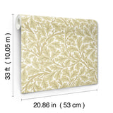 Oak Tree Light Yellow Leaf Wallpaper with Botanical Leaf Motif - A-Street Prints 4153-82027
