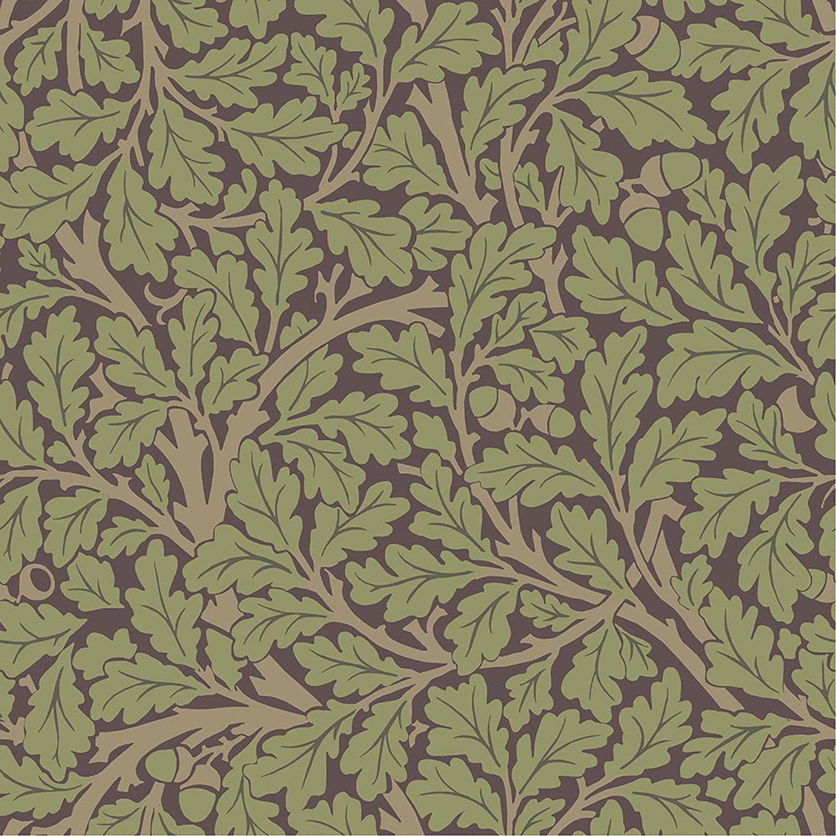 Oak Tree Plum Leaf Wallpaper with Botanical Leaves Pattern - Brewster 4153-82029