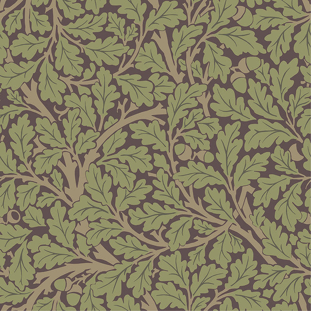 Oak Tree Plum Leaf Wallpaper with Botanical Leaves Pattern - Brewster 4153-82029